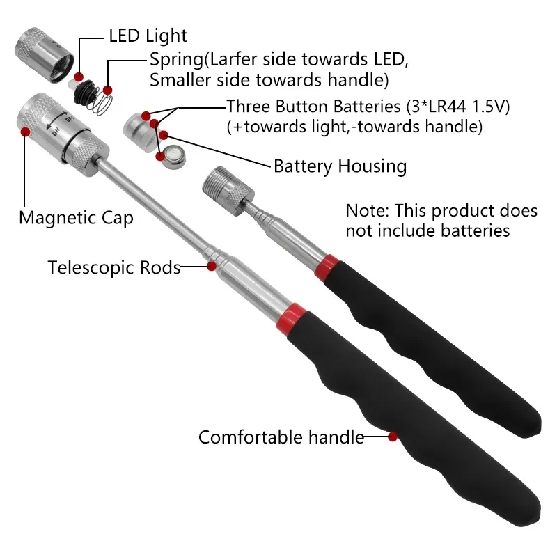 Telescopic Magnetic Pen with L - Fishing Rod Travel recension och pris